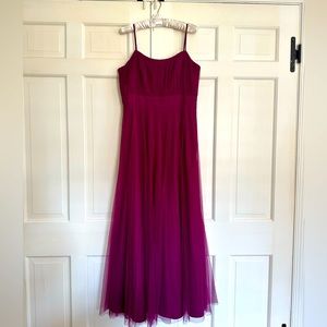 Monique Lhuillier tulle bridesmaid dress. Raspberry. Size 10.